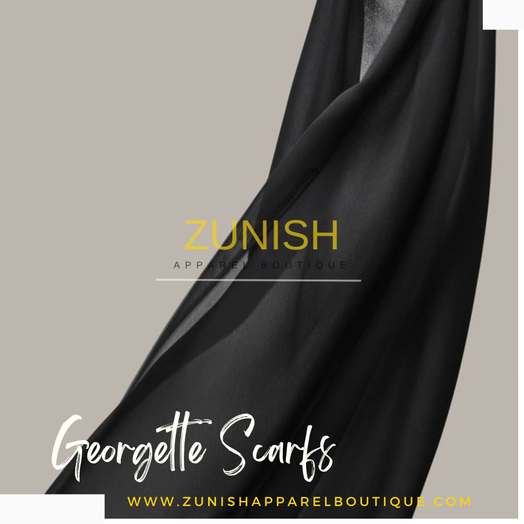 Georgette Scarf - Black