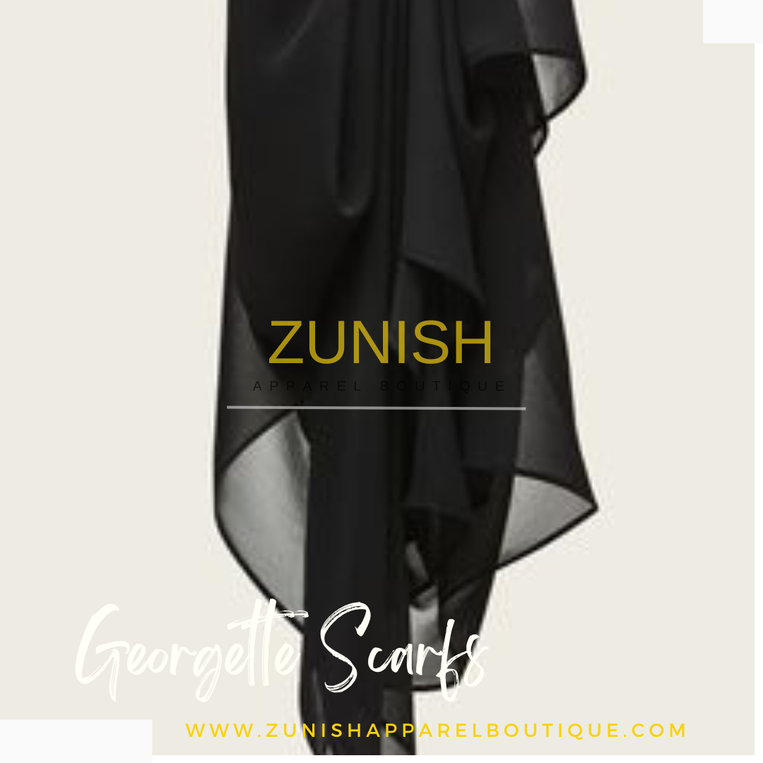Georgette Scarf - Black