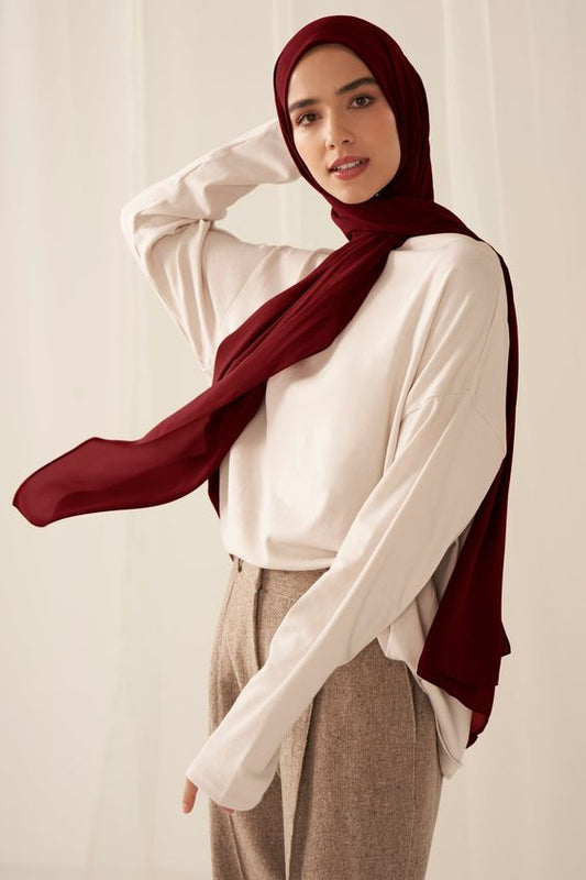 Georgette Scarf Mehroon