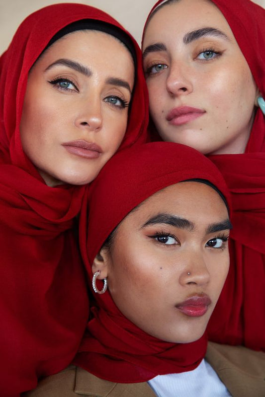 Georgette Scarf Vine Red