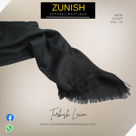 Turkish Lawn Scarf Black