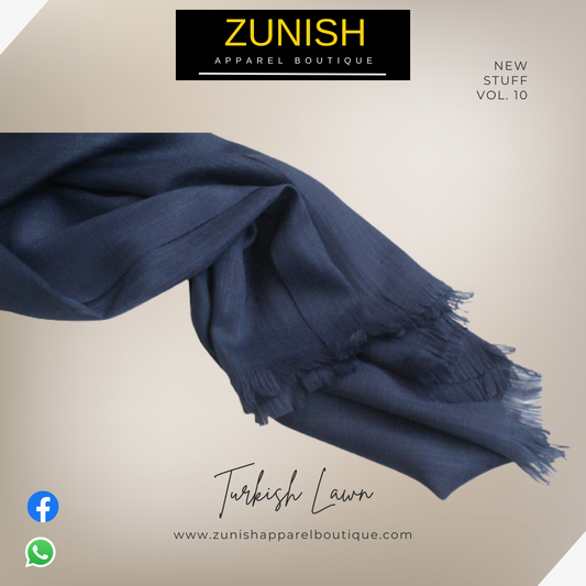 Turkish Lawn Scarf Navy