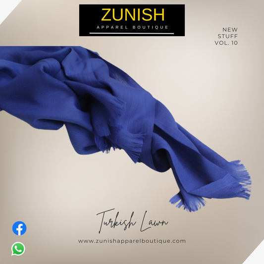 Turkish Lawn Scarf Royal